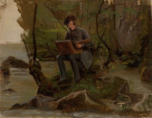 A painter and his box